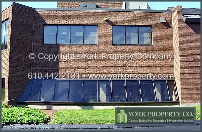 Exterior anodized aluminum window frame refinishing.