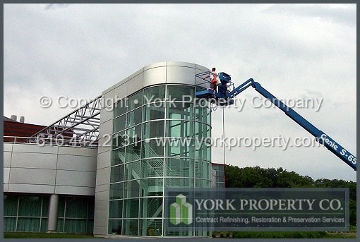 Architectural metal cleaning is vital to keeping exterior anodized aluminum, painted aluminum and stainless steel protected from winter salt, corrosive oxidation, dirt, grime, graffiti, vandalism, hard water spots and hard water stains, algae, mold, mildew, damaging acid rain, chemical contamination, pollutants, calcium and mineral deposits.