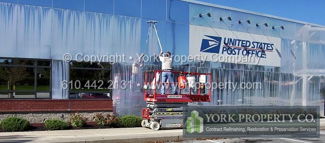 Our new construction clients have us get paint overspray splatter off of anodized aluminum window frames; remove stucco contamination from anodized aluminum entrance doors and frames; repair concrete, grout, mortar and cement residue damage on stainless steel; repair scuffs, dents and scratches on new mill finish aluminum, clean oxidized clear anodized aluminum, refinish chalked and faded painted aluminum and repair rusting and pitted stainless steel finishes.