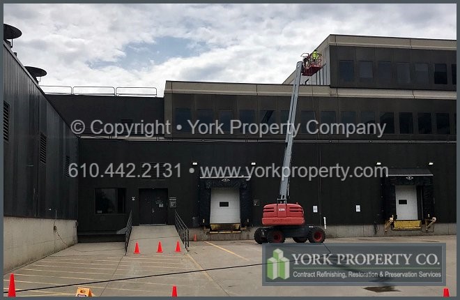A company that restores the luster to faded anodized aluminum exterior facade paneling.
