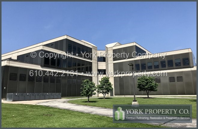 We can polish the oxidation off of anodized aluminum wall paneling.