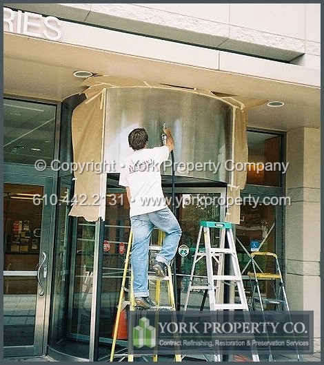 Our stainless steel swind door refinishing systems beautify, clean, refinish, renovate, refurbish, maintain, repair and restore our client’s stainless steel finishes.