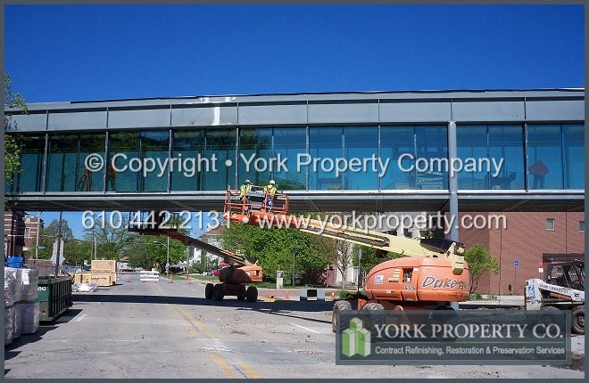 Getting off and removing concrete, mortar and cement overspray, splatter and debris. Repairing and refurbishing damaged anodized aluminum.