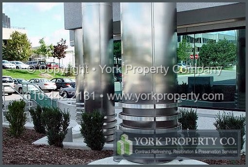 Type 316 stainless steel cleaning and stainless steel refinishing. Application of a stainless steel clear protective coating to protect stainless steel from the elements.