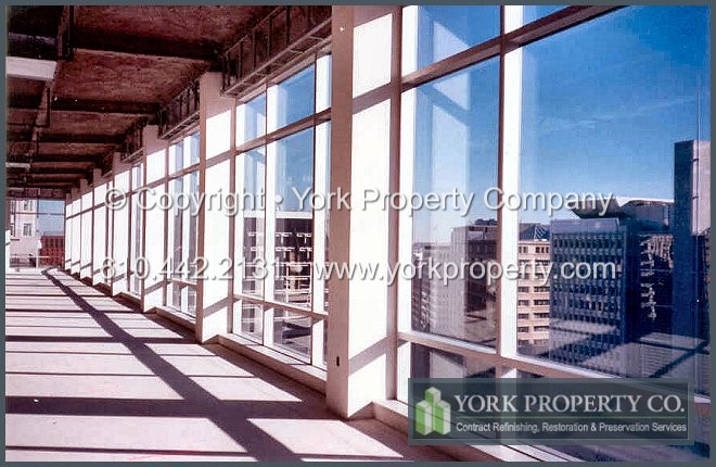 Interior anodized aluminum construction cleaning.
