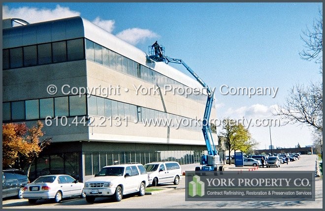 Painted metal panel cleaning and refinishing. Refurbishing and restoring oxidized, stained, chalked and faded paint with clear protective coatings.