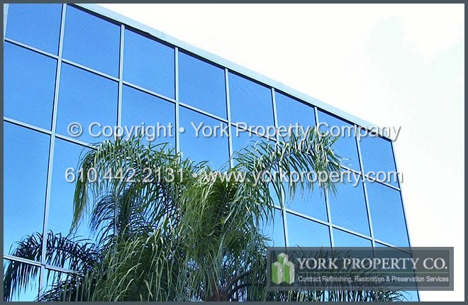 Oxidized anodized aluminum window frame refinishing.