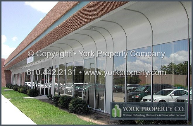 Restored, preserved and protected anodized aluminum surface finishes.