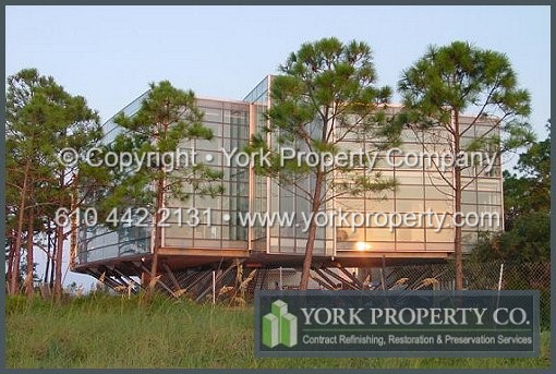 Cleaning salt water stained exterior stainless steel panels and washing salt off of stainless steel.
