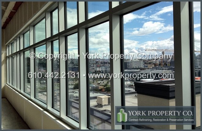 Cleaning oxidized interior clear anodized aluminum window sills.
