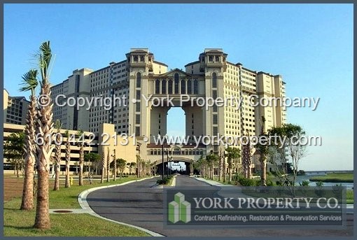 York Property Company specializes in capping / cladding faded, oxidized, pitted and stained clear anodized aluminum window frame extrusions and curtain wall window mullions. We cap old anodized aluminum returning the original factory finish, gloss, color depth, luster and sheen.
