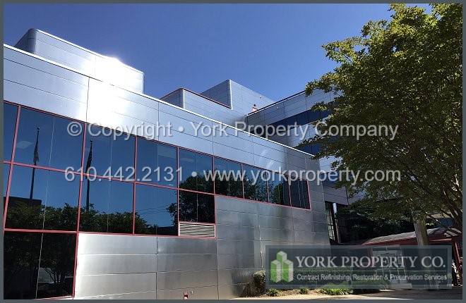 Oxidized exterior commercial stained metal refinishing contractor in my area.