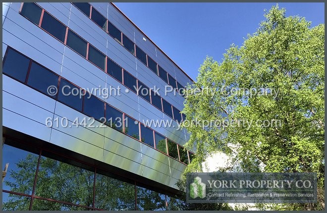 Commercial Caulking Stained Metal Panel Cleaning