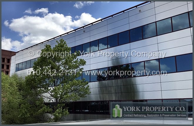 Commercial Caulking Stained Metal Panel Cleaning