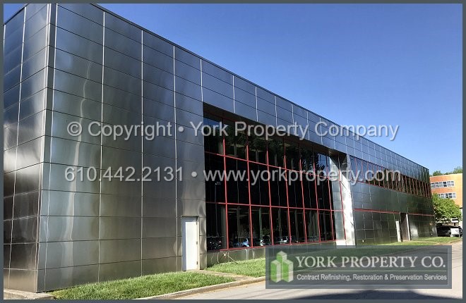 Commercial Caulking Stained Metal Panel Cleaning