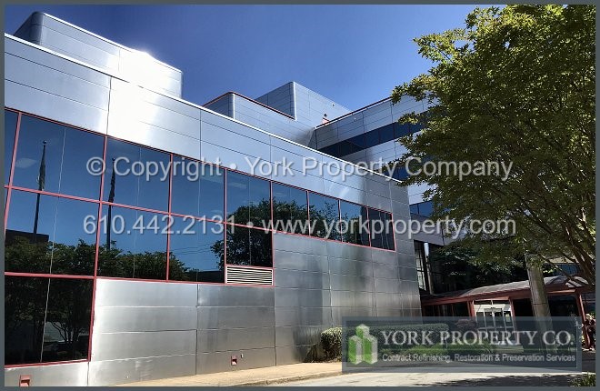 Commercial Caulking Stained Metal Panel Cleaning